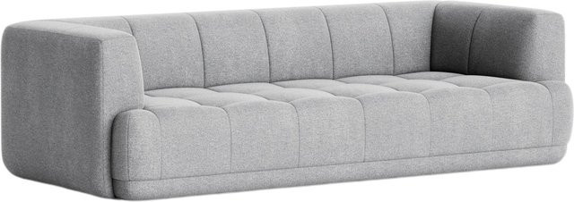 HAY Quilton 3-Sitzer Sofa in Grau mit gesteppter Polsterung und Schaumstofffüllung - Bild 1