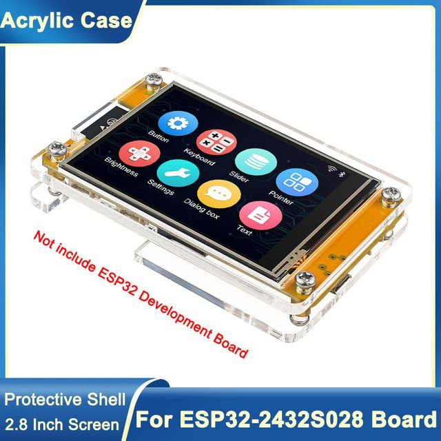 Caturda Acrylgehäuse für 2,8-Zoll-LCD-Touch-Display-Entwicklungsboard, transparent, Schutzhülle für ESP32-2432S028 und Arduino LVGL - Bild 1