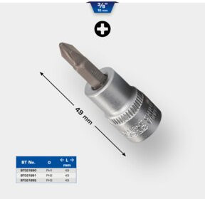Brilliant Tools PH1 Kreuzschlitz Bit-Stecknuss aus Edelstahl in Silber - Bild 2