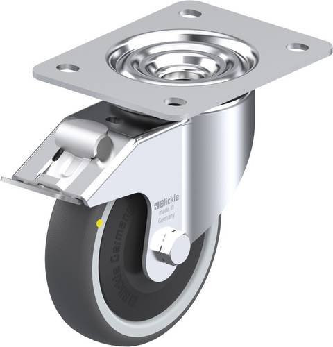 Blickle Lenkrolle LK-PATH 125KF-3-FI-ELS mit Feststeller in Silber und Grau, Rad-Durchmesser: 125 mm, Tragfähigkeit: 160 kg - Bild 1