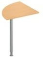 Schäfer Shop Select Ansatztisch BST Viertelkreis mit Rundrohrfuß in Buche und Weißaluminium RAL 9006, B/T/H: 80 x 80 x 71,7 cm - Bild 1