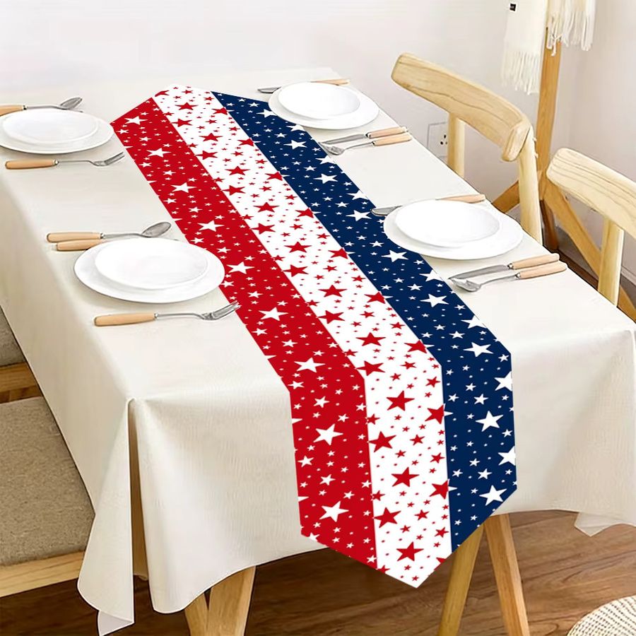 AFYPRTY Tischläufer mit amerikanischer Flagge und Sternen aus Polyester, B/H: 180 x 35 cm - Bild 2