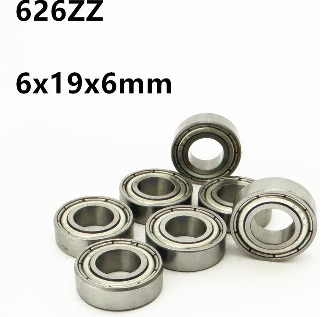 CHYQLY Miniatur-Rillenkugellager 626zz 626-2rs R-1960ZZ für Motoren, Farbe: Silber, B/D/H: 6 x 19 x 6 mm - Bild 1