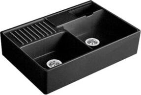 Villeroy & Boch Spülstein Doppelbecken aus Keramik in Schwarz, Breite: 90,0 cm - Bild 1