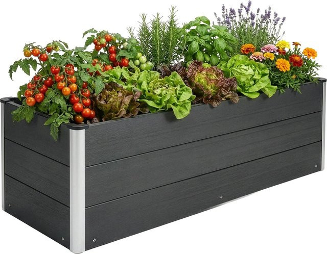 Floordirekt WPC Hochbeet Paros Extra Robust mit Alu-Eckpfosten in Anthrazit, B/T/H: 150 x 50 x 45 cm - Bild 1