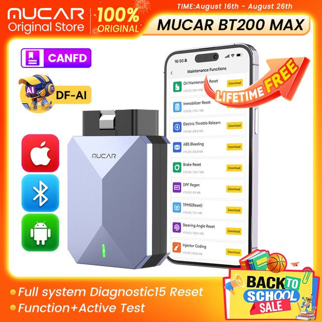 MUCAR BT200 Max Bidirektionaler Kfz-Diagnosescanner mit CAN FD und lebenslangen kostenlosen Updates - Bild 1