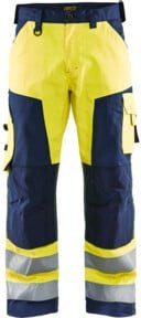 Blakläder Warnschutz-Bundhose in Gelb und Marineblau mit Cordura, Konfektionsgröße 58, nach EN ISO 20471 - Bild 1