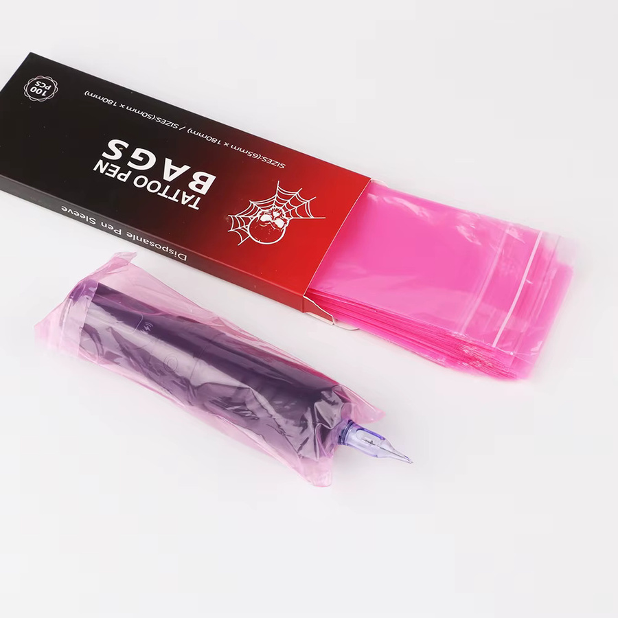 JUN.M 100 Stück Wasserdichte Tattoo Stift Schutzfolie in Schwarz für professionelle Farbeverpackung und Anti-Fouling-Schutz - Bild 4