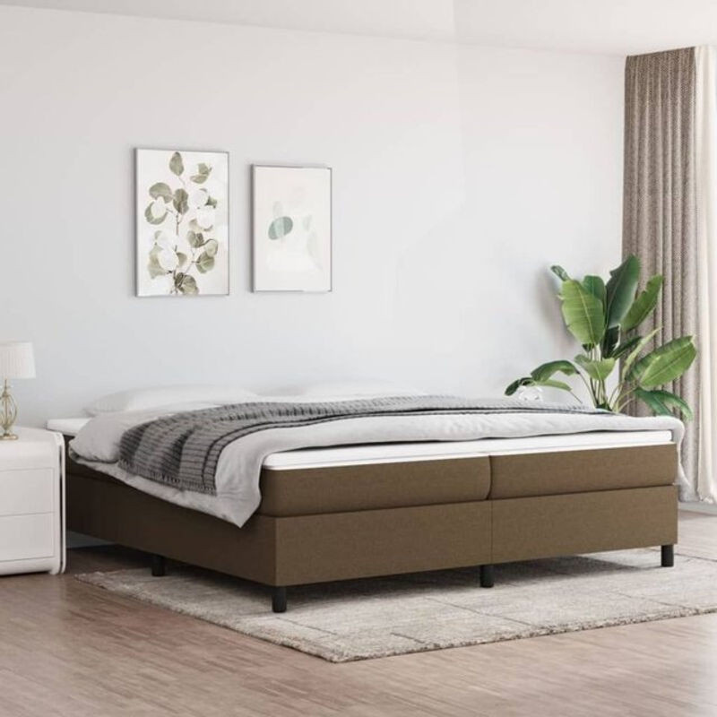 Vidaxl Boxspringbett mit Matratze in Braun aus Stoff, B/T/H: 200 x 200 x 35 cm - Bild 1