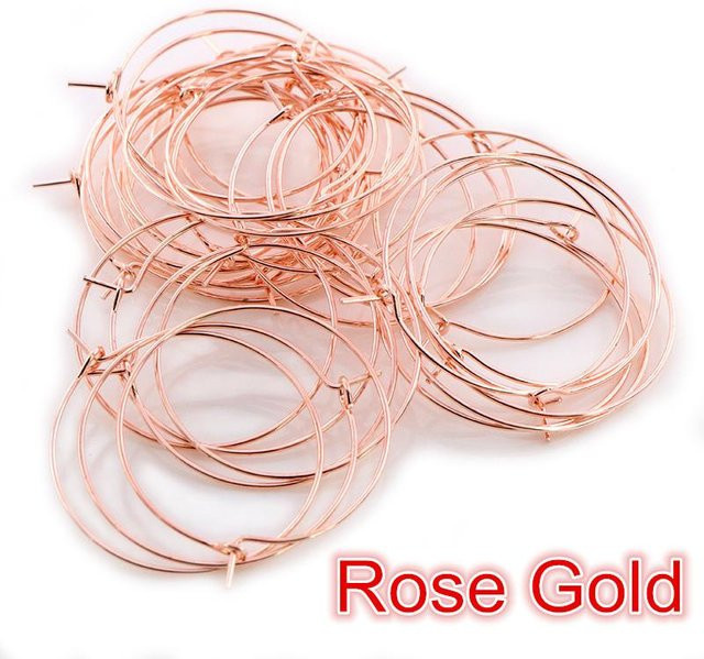 Wadsfred Creolen, Gold- und Silberplattiert, 25 mm, Rose Gold - Bild 1