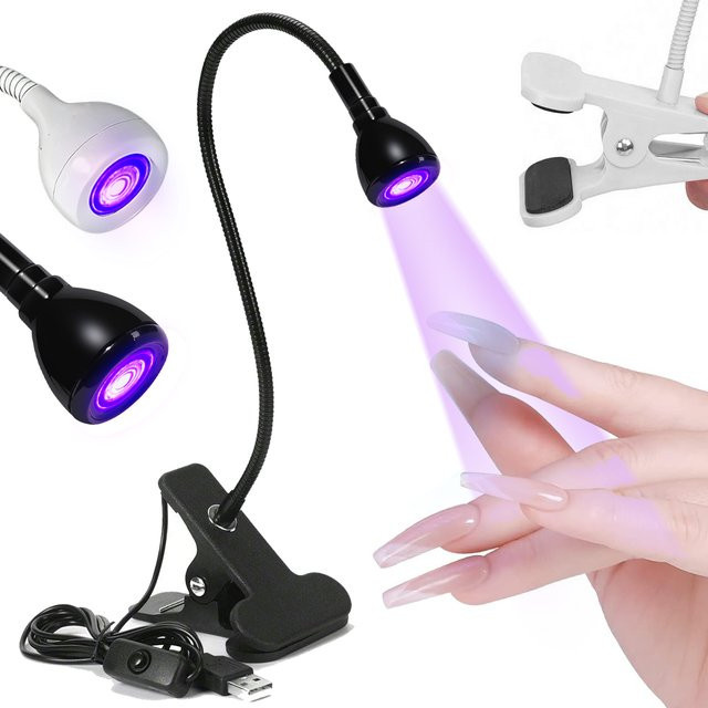 LINMANDA Mini-UV-Nagellampe, tragbarer Nageltrockner mit flexiblem Schwanenhalsrohr und Clips - Bild 1