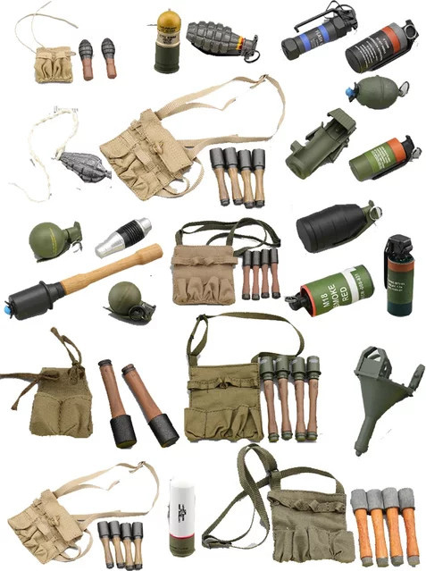 GSF Battlefield Miniatur Soldat im Maßstab 1:6 mit Granate und Minen als Kriegszubehör Modellfigur - Bild 1