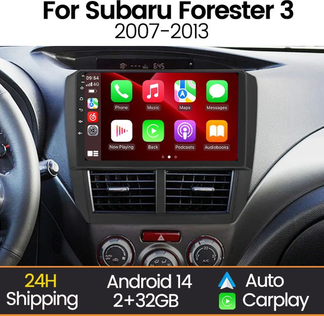 MEKEDE Android Auto und CarPlay Multimedia-Autoradio für Subaru Forester 3 SH (2007-2013) und Impreza GH GE in Schwarz - Bild 1