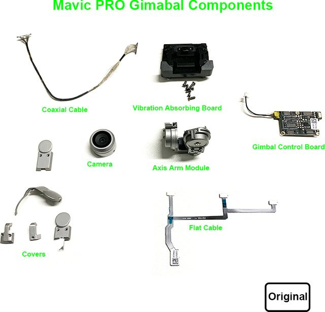DJI Mavic Pro Ersatzteil-Set mit Gimbal-Motoren, Achsarm, PTZ-Kabel, Koaxialleitung und Gimbal-Steuerplatine zur Kamerareparatur - Bild 1