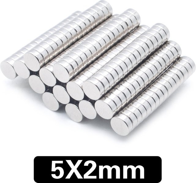 Runde Kühlschrankmagnete in Silber, Durchmesser: 5 mm, Höhe: 2 mm - Bild 1
