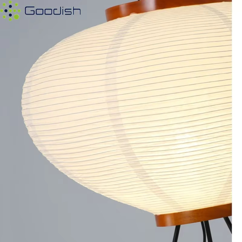 Moderne LED-Stehlampe in Kürbisform aus Papier und Metall, weiße Design-Leuchte für Kinderzimmer und Wohnraum, warmweißes Licht - Bild 3