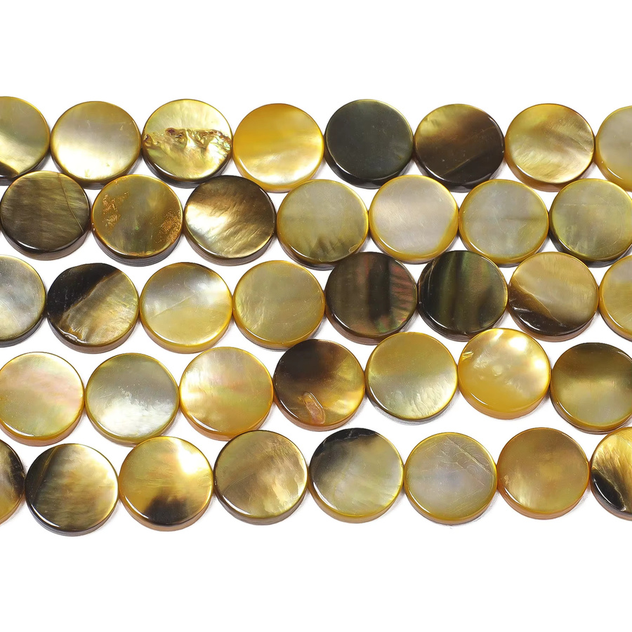 xilitata Perlmuttperlen, gelb, 10 mm, Süßwassermuschelperlen - Bild 3