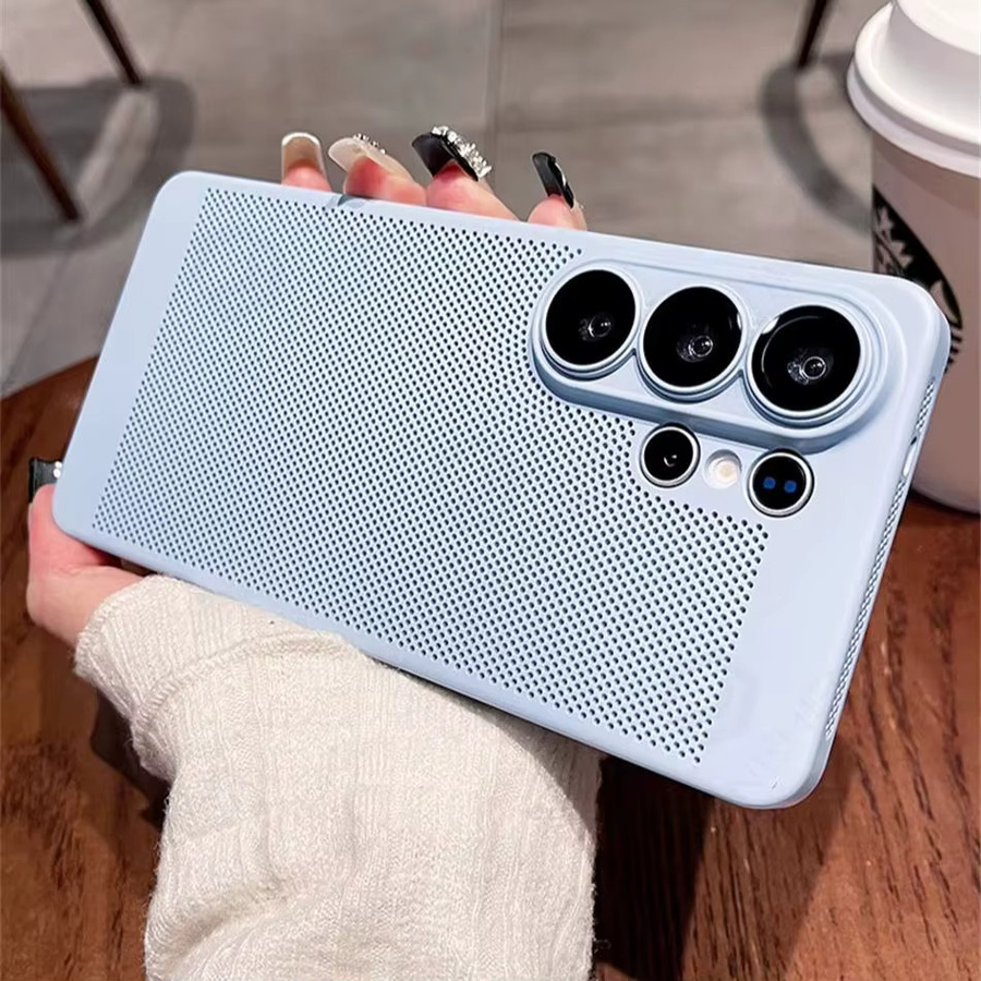 JONEHEN Mesh-PC-Hülle für Samsung Galaxy S26 S25 S24 S23 S22 Ultra S21 Plus mit Linsenschutz, dünn und matt, Blau - Bild 3