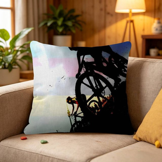 JMG Clothing Kissenbezug Mountainbike Grafik Design, Mehrfarbig, B/B: 45 x 45 cm - Bild 1