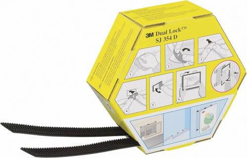 3M Dual Lock SJ 354D Druckverschluss Klettband Schwarz Breite: 25,4 mm, Länge: 5 m - Bild 1