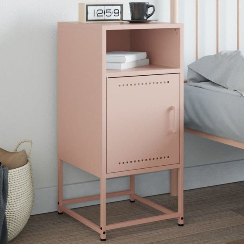 Nachttisch Vidaxl aus Stahl in Rosa im Industrial Design, B/T/H: 36 x 39 x 78 cm - Bild 1