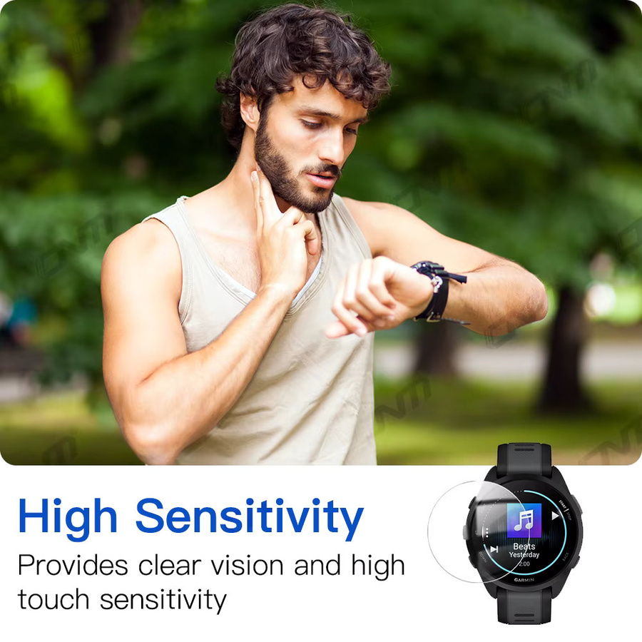 Garmin Forerunner 165 Music Smart Watch Schutzfolie aus 9H Premium gehärtetem Glas, transparent - Bild 6