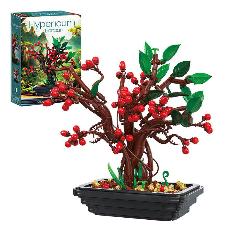 AMAZINGBLOKS Hypericum Topf Bausteine Set mit 879 Teilen als Blumen Bonsai Modell für Desktop Dekoration und pädagogisches Spielzeug - Bild 4