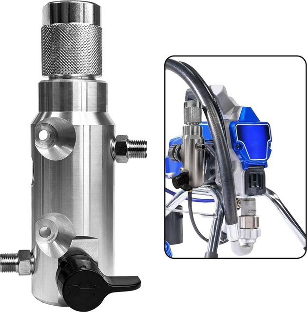 Graco Filtereinheit Rücklaufventil 287167 für Airless-Spritzgeräte Ultra Max II Ultimate Super Nova MX 11 ST Max II Finishpro 390 395 490 495 595 in Silber - Bild 1