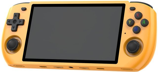 PowKiddy RGB10 max3 Handheld Spielkonsole mit 5,0 Zoll IPS HD Bildschirm, 256 GB Speicher, Wi-Fi und Bluetooth in Gelb - Bild 1