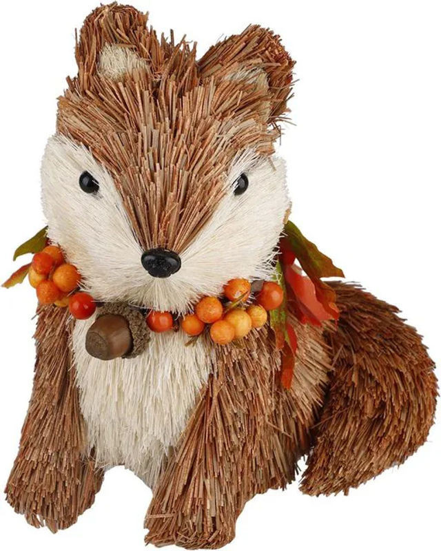 Tooarts Rustikale Tierdekoration aus Stroh und Textil in Braun für Ostern und Herbst - Bild 1