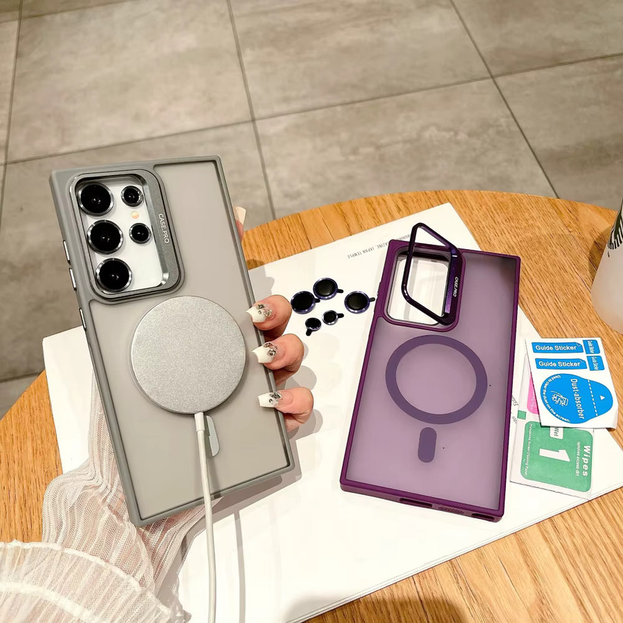 Stoßfeste Magnet-Schutzhülle mit Objektivschutz für Samsung Galaxy S24 S25 S26 Ultra Plus FE in Grün - Bild 2