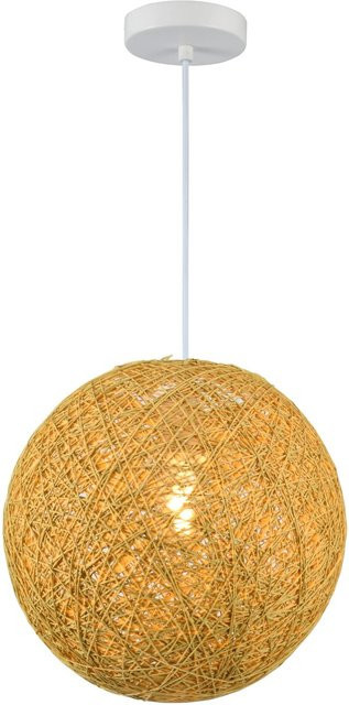 Dapo Pendelleuchte UNO aus Bast in Ockergelb mit E27 Fassung, Durchmesser: 40 cm - Bild 1