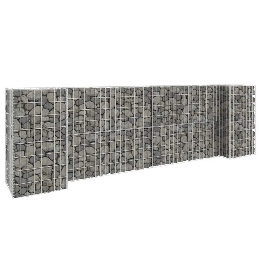 Furnicato H-förmiger Gabionen-Pflanzkorb aus Stahldraht in Silber, B/T/H: 260 x 40 x 80 cm - Bild 2