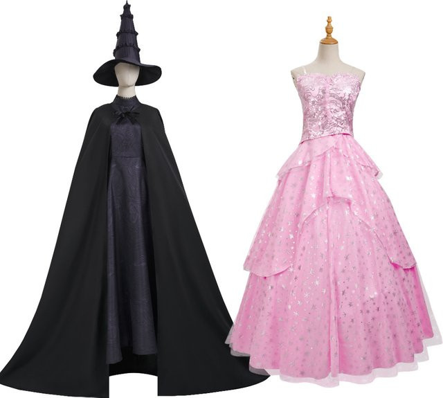 Wicked Glinda Elphaba Cosplay Kostüm, Rosa Prinzessin Kleid, Mädchen - Bild 1