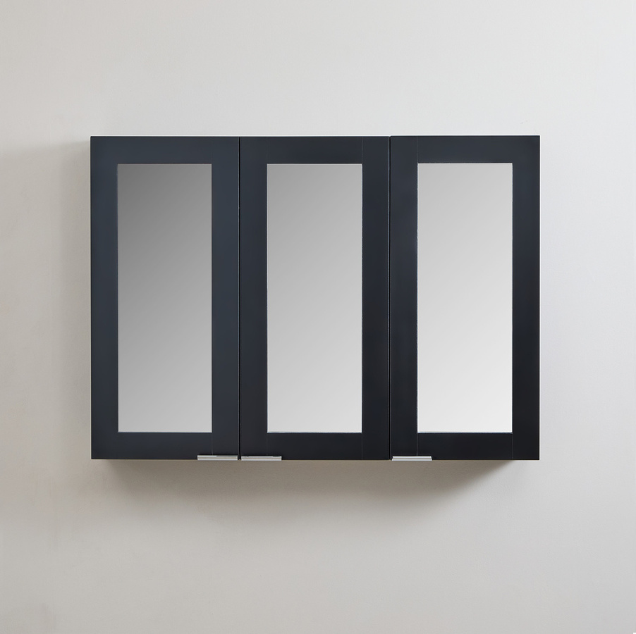 Spiegelschrank HudsonReed in Schwarzgrau mit Soft-Close-Glasfronten, B/H: 90 x 65 cm - Bild 1