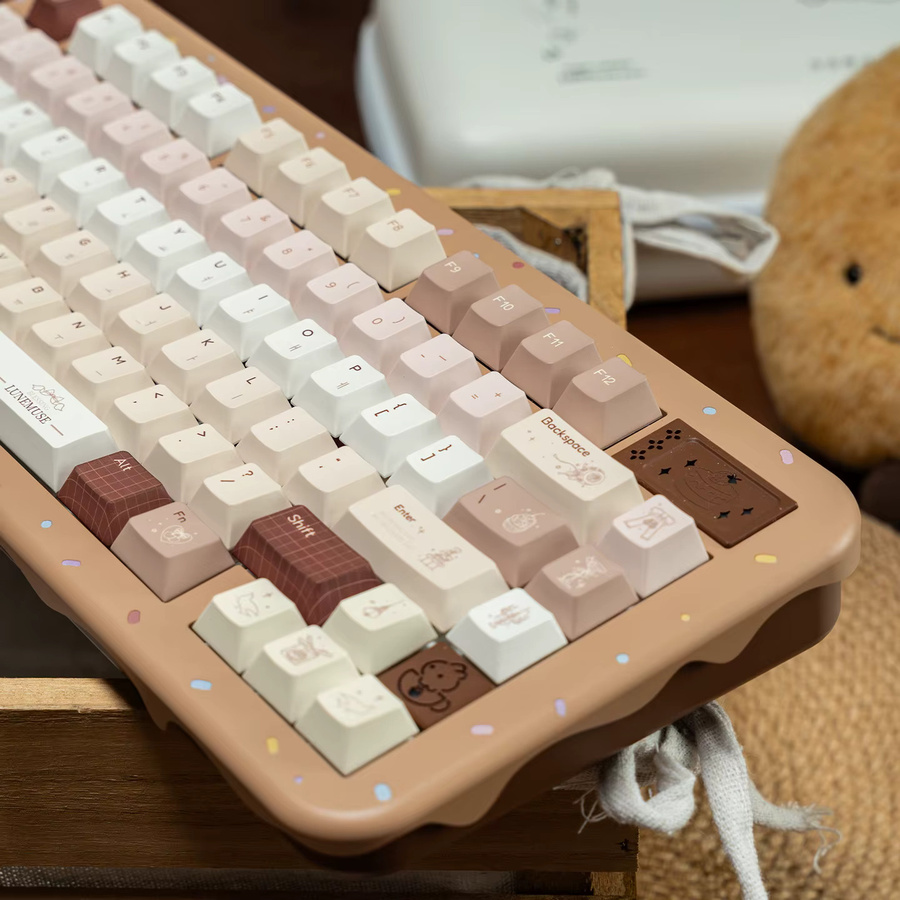 Venit Keys Tastenkappen Islex Brown Caramel Dye-Sub PBT Cherry Profile für mechanische Tastaturen MX 61/87/96/104 - Bild 4
