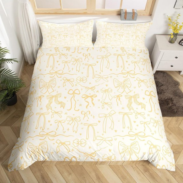 Bettwäsche Set Prinzessin Schleife mit Erdbeeren und Polka Dots in Rot und Weiß, Bettbezug und Kissenbezug aus Mikrofaser, B/H: 135 x 200 cm - Bild 1