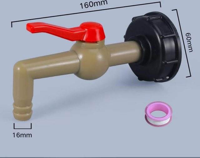 YajingGlass IBC-Wassertank-Adapter Style 4 in Mehrfarben mit 1/2'', 3/4'' und 1'' Wasserkupplung aus Kunststoff - Bild 1