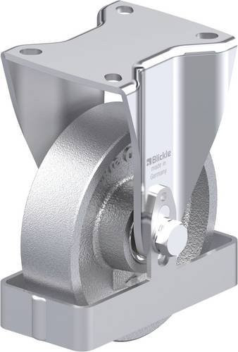 Blickle Stahlblech-Bockrolle BH-G 125K-1-FS in Silber/Grau mit 125 mm Rad-Durchmesser und 450 kg Tragfähigkeit - Bild 1