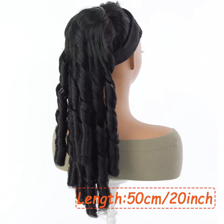 allaosify Pferdeschwanz-Perücke, römische Locken, synthetisch, Damen - Bild 3