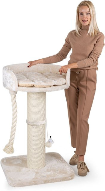 HAPPYPET Premium Kratzbaum für große Katzen in Creme, Höhe: 100 cm - Bild 1