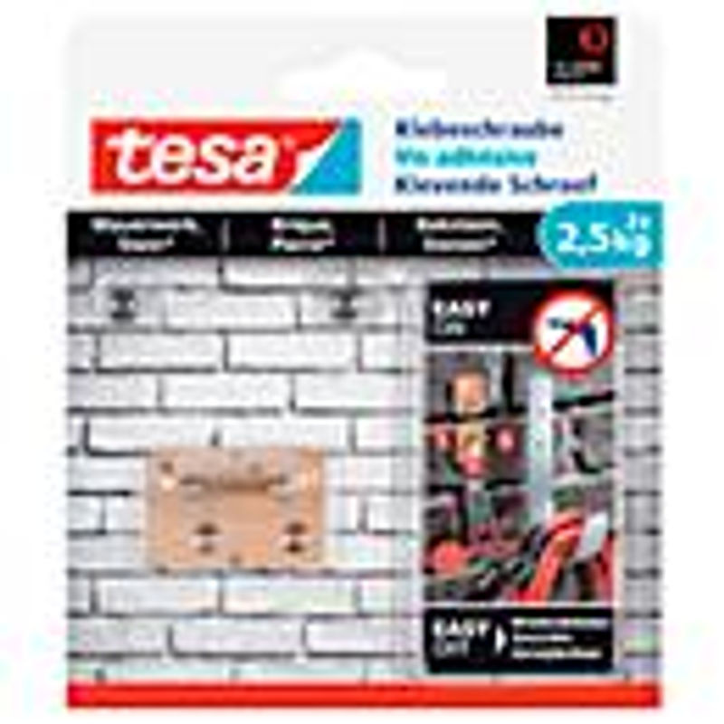 tesa Klebeschraube Concrete in Weiß für Mauerwerk und Stein im Innen- und Außenbereich, 2 Stück - Bild 2