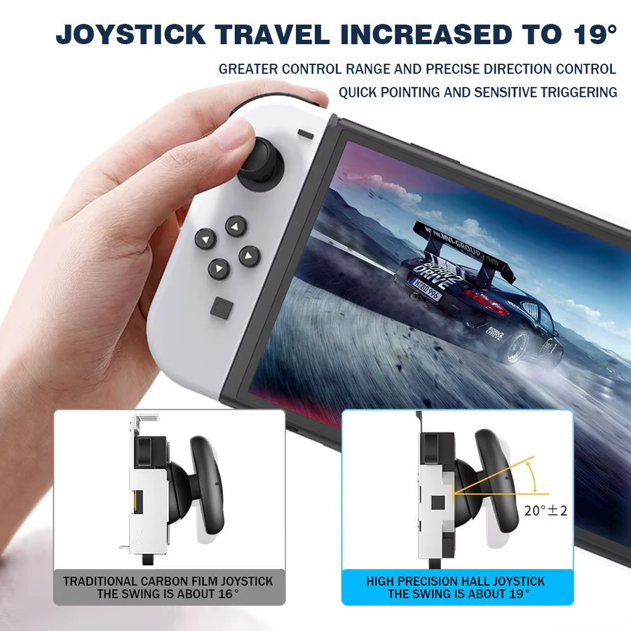Nintendo Ersatz-Joystick mit Hall Effect Technologie für Switch Joy Con und Switch OLED, Schwarz - Bild 3