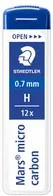 STAEDTLER Mars micro carbon Minen 0,7 mm H in 12 Stück pro Packung - Bild 1