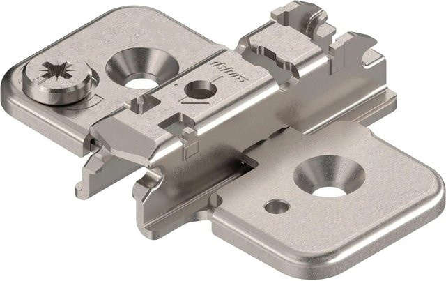 Blum Exzenter-Kreuzmontageplatte Clip-On aus Stahl in Nickel-Optik mit 3 mm Distanz - Bild 1