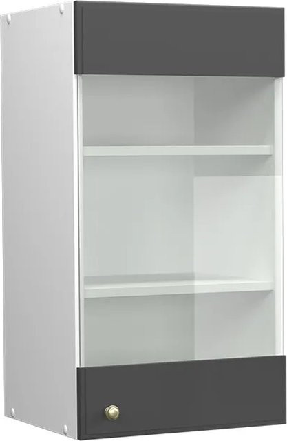 Vicco Küchen-Hängeglasschrank Fame-Line Landhaus Weiß Anthrazit-Gold Breite: 40 cm - Bild 2