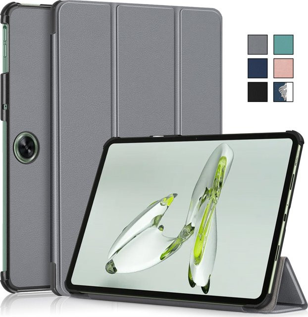 Magnetische Leder Schutzhülle für OPPO Pad Neo 11,4 Zoll Trifold Smart Cover in Schwarz und Grau - Bild 1