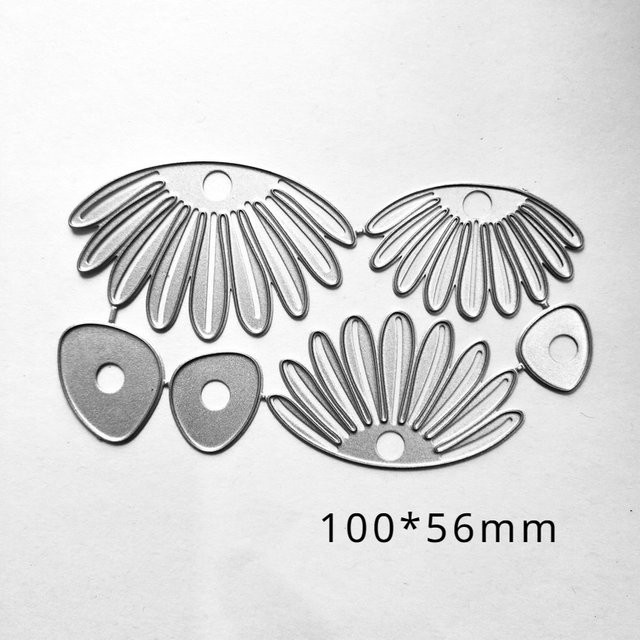 Silberner Metall-Schneidestempel mit Blütenblatt-Motiv für DIY Scrapbooking, Papier und Kartenprägung - Bild 1