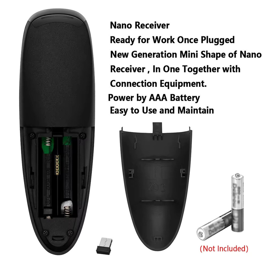 MRSVI G10S PRO BT Wireless Air Mouse Sprachfernbedienung mit Bluetooth 5.0 und 2,4 G Gyroskop sowie Hintergrundbeleuchtung für Android TV Box und PC, Schwarz - Bild 4
