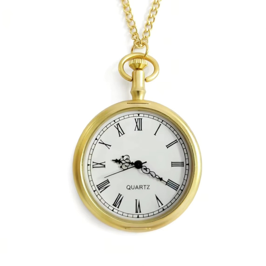 Wecin Taschenuhr Halskette Anhänger, Quarz, Bronze, Unisex - Bild 2